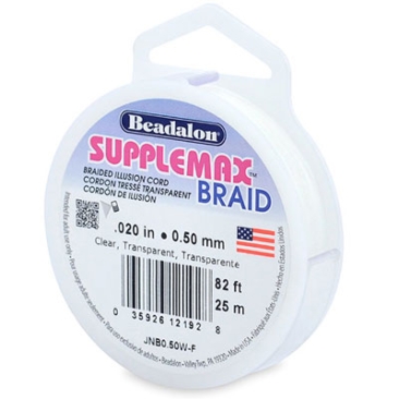 Beadalon Supplemax Braid, diameter 0.50 mm, transparent, length 25 metres, Illusion Cord