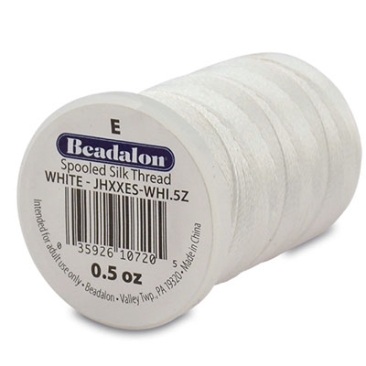 Beadalon bead floss E, diameter 0,33 mm, wit, hoeveelheid 14,2 gram