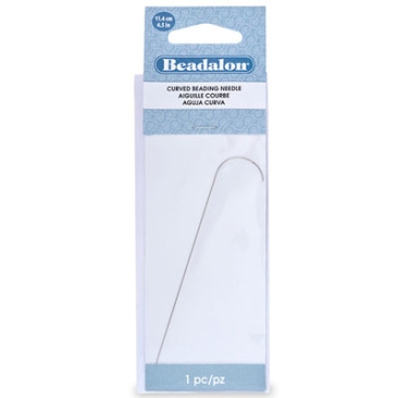 Beadalon Rigid Curved Needle, aiguille à perles fixe et courbée, épaisseur d'aiguille 0,9 mm