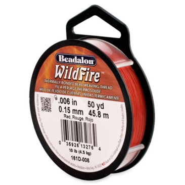 Beadalon Wildfire, diameter 0,15 mm, rood, lengte 45,8 m