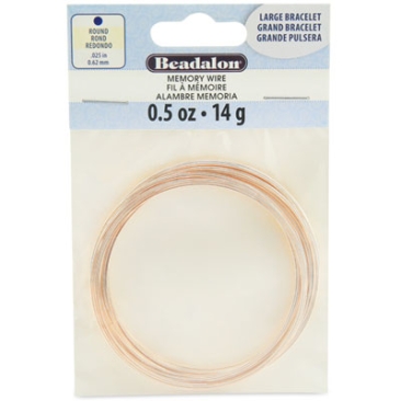 Beadalon Memory-Wire for bangles, large, rose gold-coloured, 14 grams (approx. 30 turns)