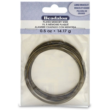 Beadalon Memory-Wire für Armreifen, groß, bronzefarben, 14 Gramm (ca. 30 Windungen)