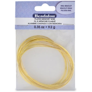 Beadalon Memory-Wire for bangles, oval, gold-coloured, 10 grams (approx. 23 windings)