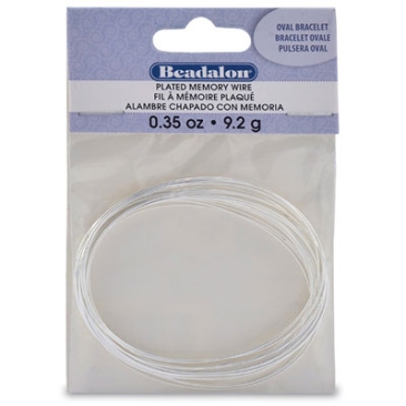 Beadalon Memory-Wire for bangles, oval, silver-coloured, 10 gram (approx. 23 turns)