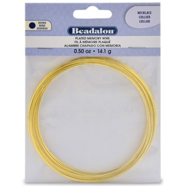 Beadalon Memory-Wire für Halsreifen, goldfarben, 14 Gramm (ca. 18 Windungen)