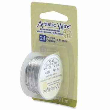Beadalon Artistic Wire (modelling wire), 24 gauge (0.51 mm), stainless steel, roll with 10 yd (9.1 m)