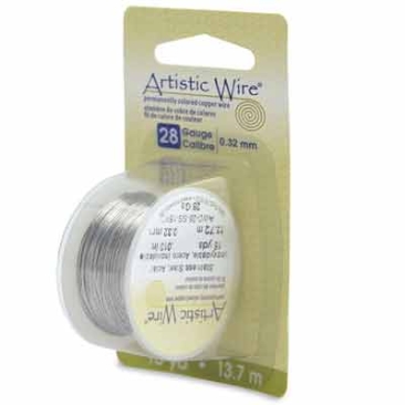 Beadalon Artistic Wire (modelling wire), 28 gauge (0.32 mm), stainless steel, roll with 15 yd (13.7 m)