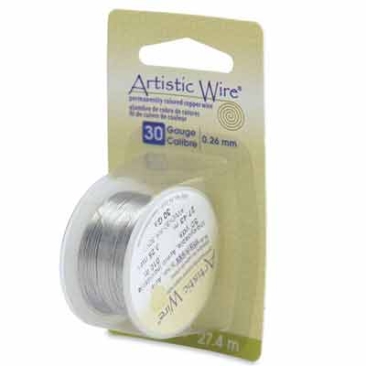 Beadalon Artistic Wire (modelling wire), 30 gauge (0.26 mm), stainless steel, roll with 30 yd (27.4 m)