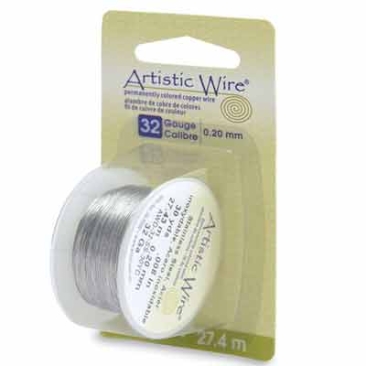 Beadalon Artistic Wire (modelling wire), 32 gauge (0.20 mm), stainless steel, roll with 30 yd (27.4 m)