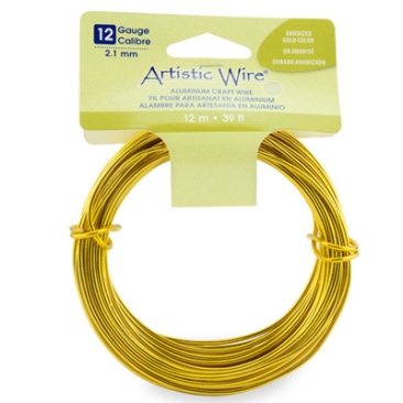 Beadalon Artistic Wire, fil à modeler Aluminum Craft Wire, diamètre : 2,1 mm (12 Gauge), rond, couleur : cuivre, longueur : 12 m (39.3 ft)