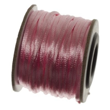 Macramé ribbon, diameter 2 mm, 10 metre roll, pink