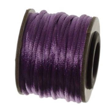 Macramé ribbon, diameter 2 mm, 10 metre roll, light purple