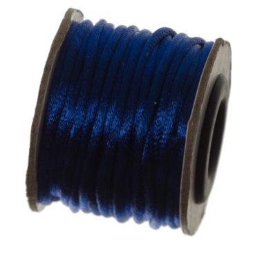Macramé ribbon, diameter 2 mm, 10 metre roll, dark blue