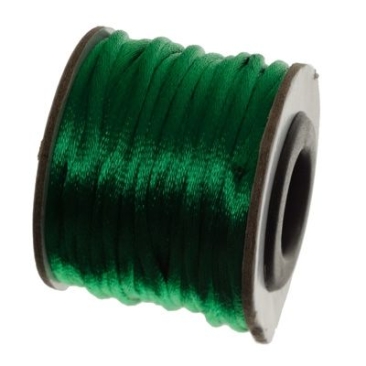 Macramé ribbon, diameter 2 mm, 10 metre roll, green