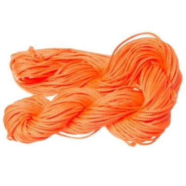 Macramé and jewellery ribbon, diameter 1 mm, 22 metre package, orange