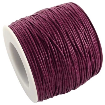 Waxed cotton ribbon, violet, diameter 1 mm, length 74 m