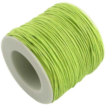 Waxed cotton ribbon, light green, diameter 1 mm, length 74 m