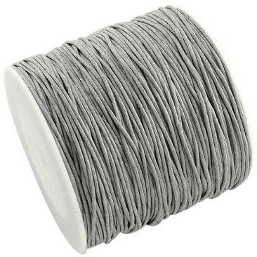 Waxed cotton ribbon, light grey, diameter 1 mm, length 74 m