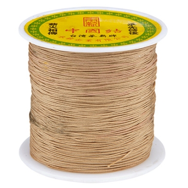 Macramé and jewellery ribbon, diameter 0.5 mm, beige,roll with approx. 137 m (150 yards)