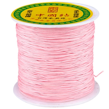 Macramé and jewellery ribbon, diameter 0.5 mm, pink,roll with approx. 137 m (150 yards)
