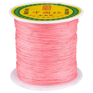 Macramé and jewellery ribbon, diameter 0.5 mm, pink,roll with approx. 137 m (150 yards)