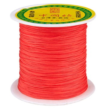 Macramé and jewellery ribbon, diameter 0.5 mm, orange-red,roll with approx. 137 m (150 yards)
