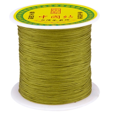 Macramé and jewellery ribbon, diameter 0.5 mm, olive green,roll with approx. 137 m (150 yards)