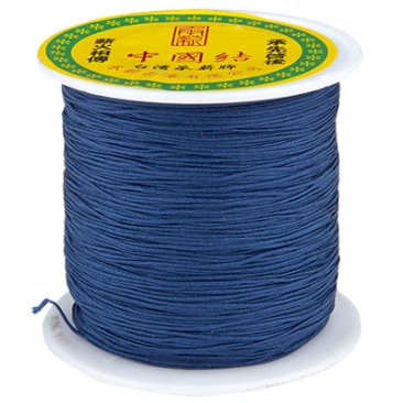 Macramé and jewellery ribbon, diameter 0.5 mm, Prussian blue,roll with approx. 137 m (150 yards)