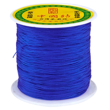 Macramé and jewellery ribbon, diameter 0.5 mm, blue,roll with approx. 137 m (150 yards)