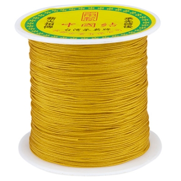 Macramé and jewellery ribbon, diameter 0.5 mm, dark yellow,roll with approx. 137 m (150 yards)