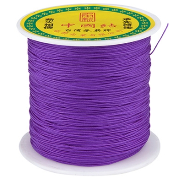 Macramé and jewellery ribbon, diameter 0.5 mm, dark purple,roll with approx. 137 m (150 yards)