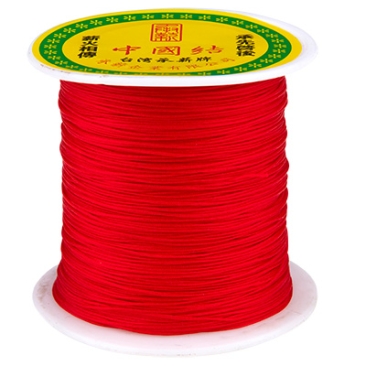 Macramé and jewellery ribbon, diameter 0.5 mm, red,roll with approx. 137 m (150 yards)
