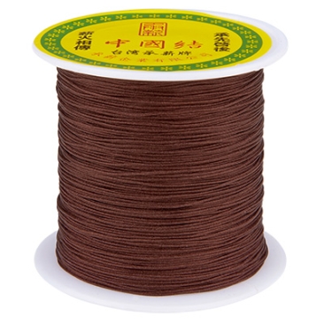 Macramé and jewellery ribbon, diameter 0.5 mm, brown,roll with approx. 137 m (150 yards)