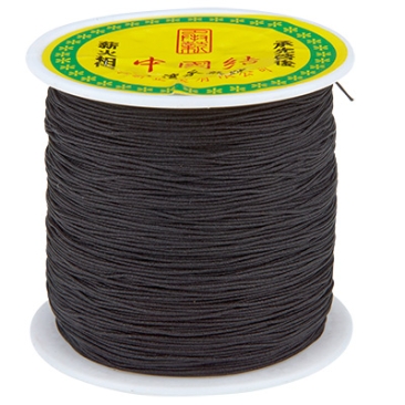 Macramé and jewellery ribbon, diameter 0.5 mm, black,roll with approx. 137 m (150 yards)