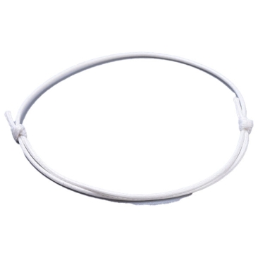 Armband mit Schiebeknoten aus Schnur, Farbe: Weiß ,einstellbare Größe: 50 bis 90 mm