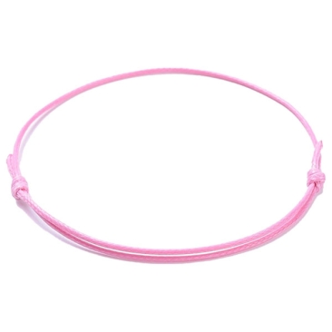 Armband mit Schiebeknoten aus Schnur, Farbe: Rosa, einstellbare Größe: 50 bis 90 mm