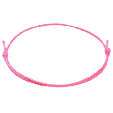 Armband mit Schiebeknoten aus Schnur, Farbe: Pink, einstellbare Größe: 50 bis 90 mm