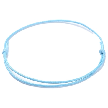 Armband mit Schiebeknoten aus Schnur, Farbe: Hellblau,einstellbare Größe: 50 bis 90 mm