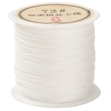 Nylonband für Makramee, Durchmesser 0,8 mm, Rolle mit 45 m, Farbe: Weiß