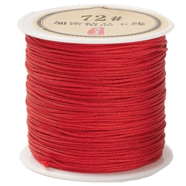 Nylonband für Makramee, Durchmesser 0,8 mm, Rolle mit 45 m, Farbe: Rot