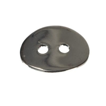 Fermoir / perle de bouton, 10 x14 mm, argenté