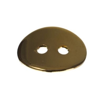 Fermoir / perle de bouton, 10 x14 mm, doré