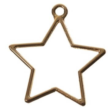 CM metalen hanger ster, 35 x 32 mm, goudkleurig