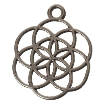 CM metal pendant flower of life, 25 x 20 mm, silver-coloured