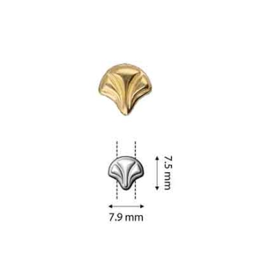 Cymbal Maltas Zwischenperle für Ginko Beads, ca.7,5 x 7,9 mm, 24 Karat vergoldet