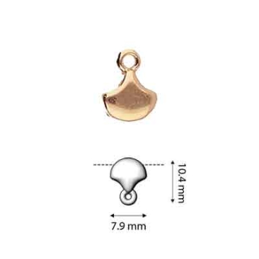 Cymbal Karavos Einfachendstück für Ginko Beads, ca. 7,9 x 10,4 mm, rosevergoldet
