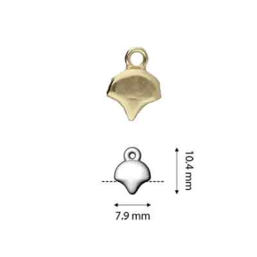 Cymbal Kastro Einfachendstück für Ginko Beads, ca. 7,9 x 10,4 mm, bronzefarben