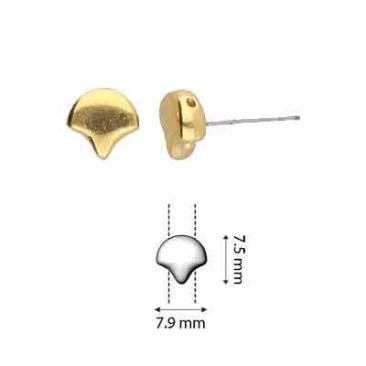 Cymbal Aloprona Ohrring für Ginko Beads, ca. 7,9 x 7,5 mm, 24 Karat vergoldet
