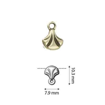 Cymbal Padanassa Einfachendstück für Ginko Beads, ca. 7,9 x 10,3 mm, bronzefarben