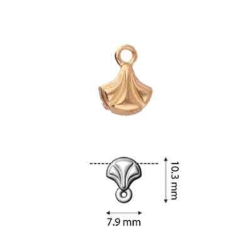 Cymbal Padanassa Einfachendstück für Ginko Beads, ca. 7,9 x 10,3 mm, rosevergoldet